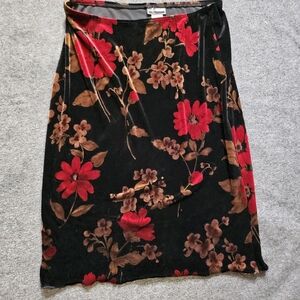 Vintage 90s LunaChix Velvet Floral Skirt